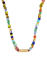 Thumbnail for Anni Lu - Wavy Alaia bead-chain necklace - women - 18kt Gold Plated Brass/glass/Freshwater Pearl - One Size - Multicolour