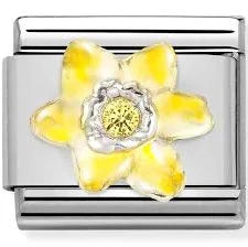 Nomination Classic Silver Yellow Daffodil Charm