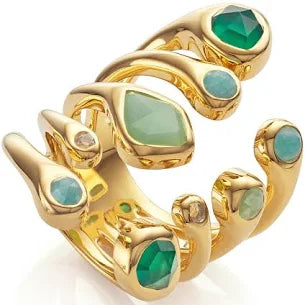 Monica Vinader Gold Siren Tonal Cluster Cocktail Ring Mix Women's