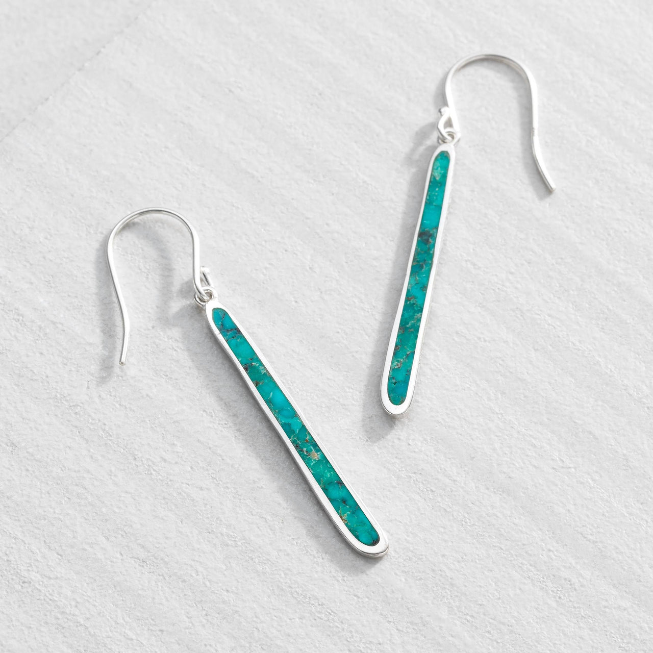 Silpada 'Turquoise Drop' Compressed Turquoise Drop Earrings in Sterling Silver