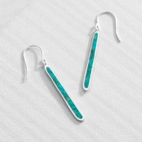 Thumbnail for Silpada 'Turquoise Drop' Compressed Turquoise Drop Earrings in Sterling Silver