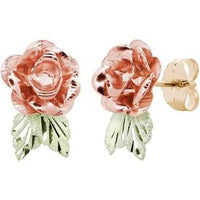 Thumbnail for Black Hills Gold Rose Stud Earrings