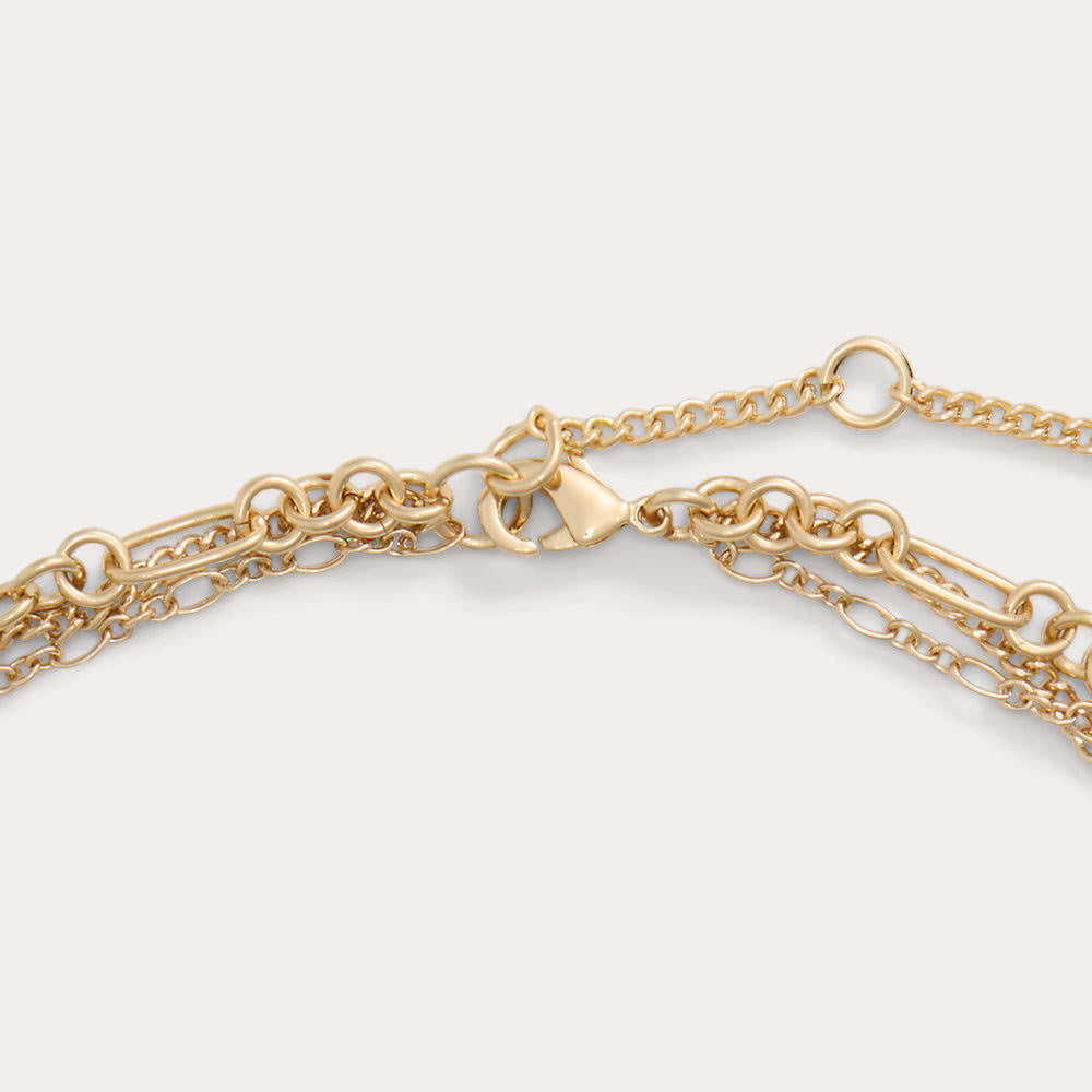 Lauren Ralph Lauren Women's Layered Gold-Tone Logo Pendant Necklace
