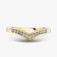 Thumbnail for T H Baker 9ct White Gold 0.12ct Diamond Wishbone Half Eternity Ring THR14730