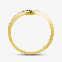 Thumbnail for T H Baker 9ct White Gold 0.12ct Diamond Wishbone Half Eternity Ring THR14730