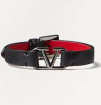 Thumbnail for Valentino Garavani Men's Vlogo Signature Leather Bracelet