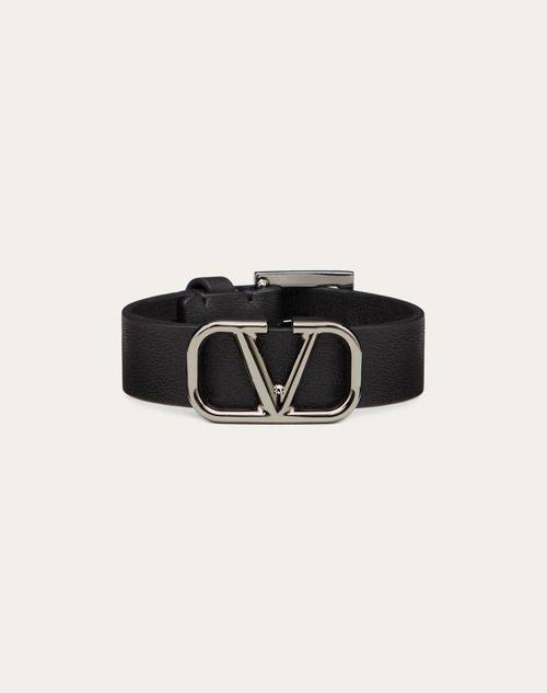 Valentino Garavani Men's Vlogo Signature Leather Bracelet