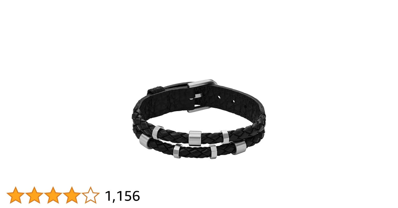 Fossil Men's Leather Essentials Strap Bracelet