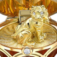 Thumbnail for Fabergé 18k Yellow Gold Guilloché Enamel Year of The Tiger Surprise Locket