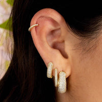 Thumbnail for Adina Eden Pave Mini Huggie Hoop Earrings