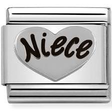 Nomination Classic Silver Niece Heart Charm