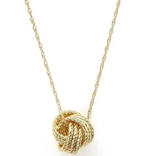 14k Yellow Gold Love Knot Necklace