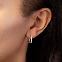 Thumbnail for Roberto Coin 18k Yellow Gold Baby Diamond Huggie Hoop Earrings