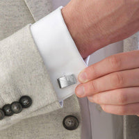 Thumbnail for Beaverbrooks Men's Stainless Steel Cubic Zirconia Cufflinks