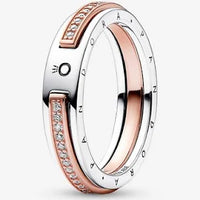 Thumbnail for Pandora Signature Two-Tone Logo Pavé Ring