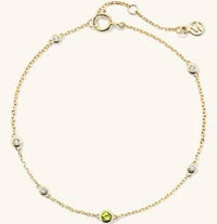 Thumbnail for Mejuri 14k Gold Handcrafted Multi Gemstone Station Bracelet - Jewelry | Mejuri 14k Yellow Gold / Peridot / L-XL