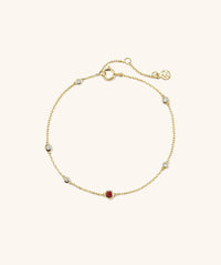 Thumbnail for Mejuri 14k Gold Handcrafted Multi Gemstone Station Bracelet - Jewelry | Mejuri 14k Yellow Gold / Peridot / L-XL