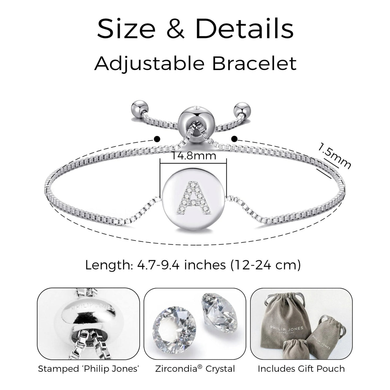 Philip Jones Jewellery Initial Friendship Bracelet