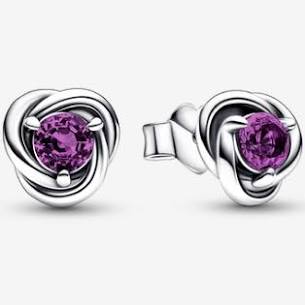 Pandora February Birthstone Eternity Circle Stud Earrings