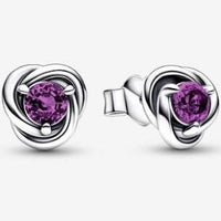 Thumbnail for Pandora February Birthstone Eternity Circle Stud Earrings