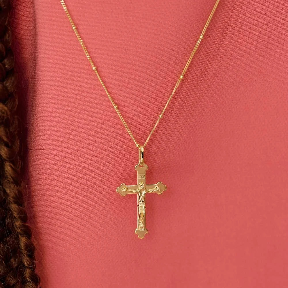 Warren James 18ct Gold Vermeil On Silver Crucifix Necklace