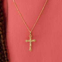 Thumbnail for Warren James 18ct Gold Vermeil On Silver Crucifix Necklace