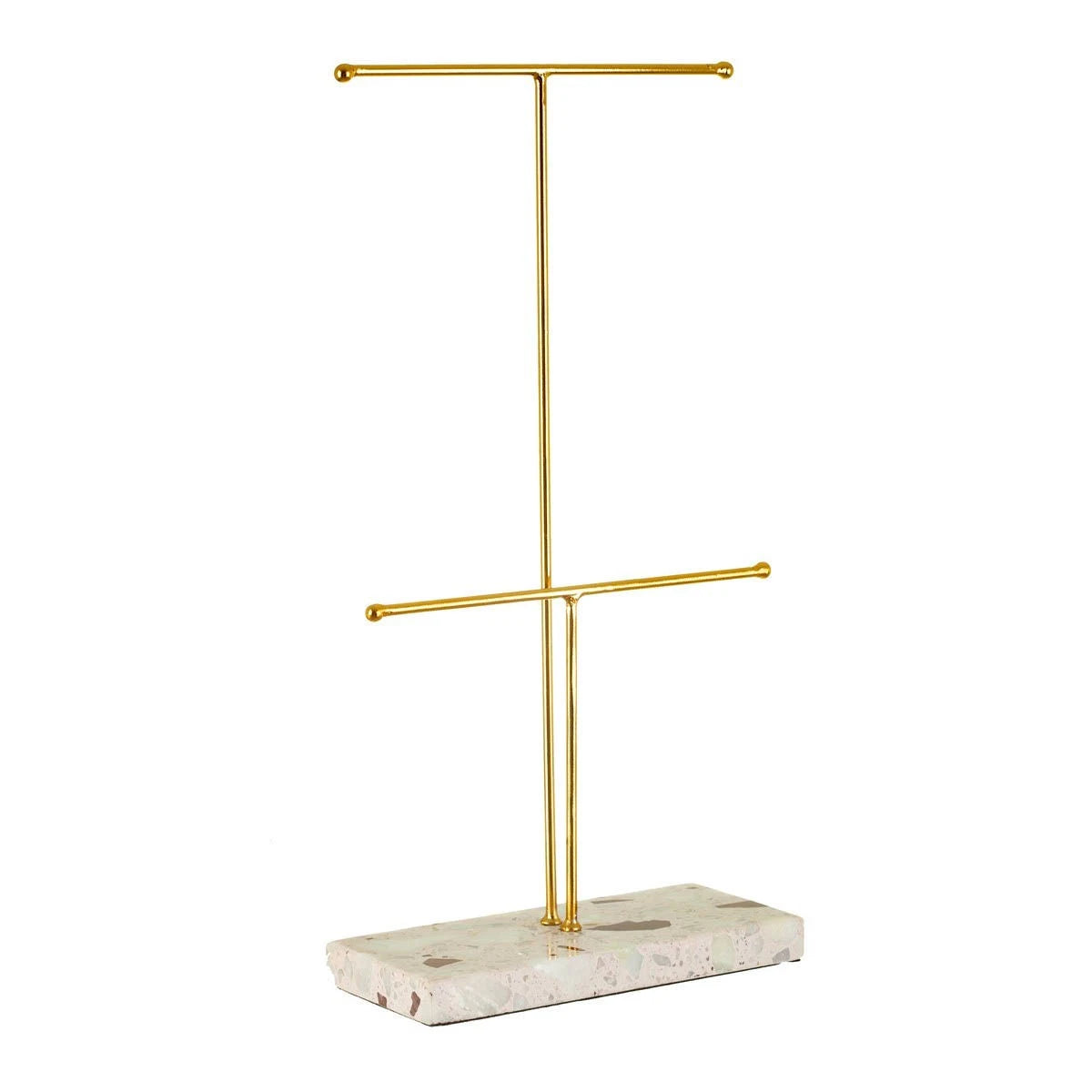 Sass & Belle Double Terrazzo Gold Jewellery Stand