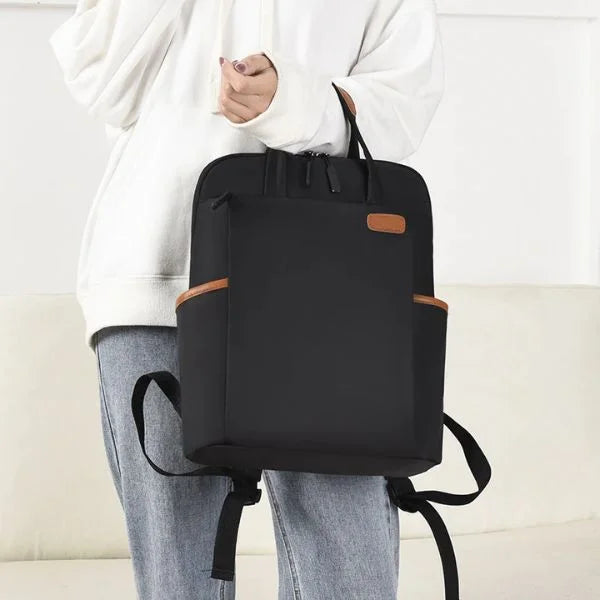 Black Canvas Laptop Backpack