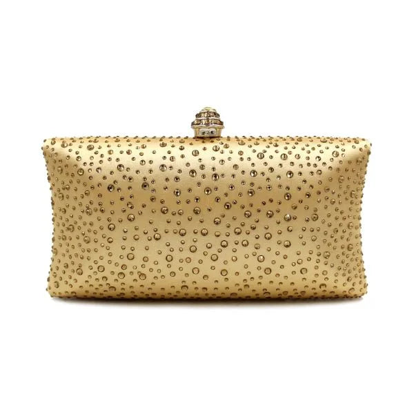 Crystal Droplet Clutch Gold