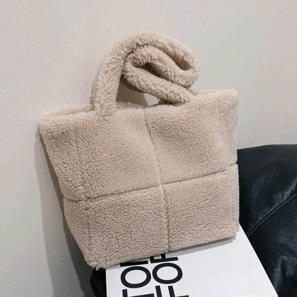 Fur Tote Bag Khaki