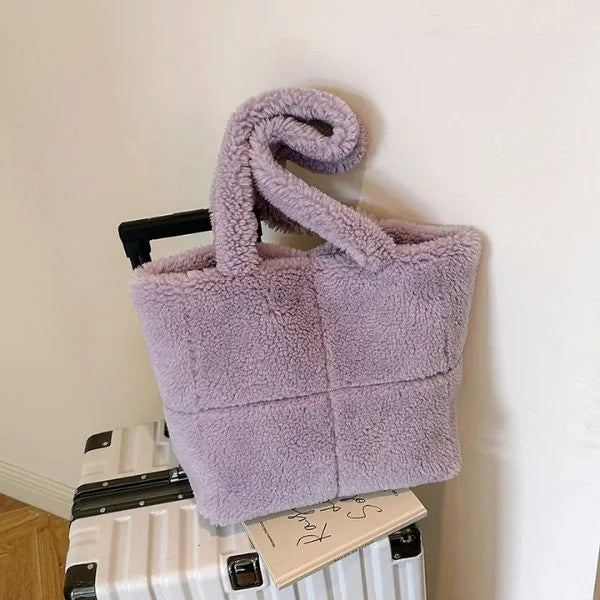 Fur Tote Bag Purple