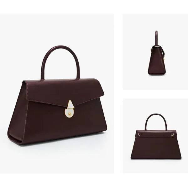 Leather Pochette Bag Brown1