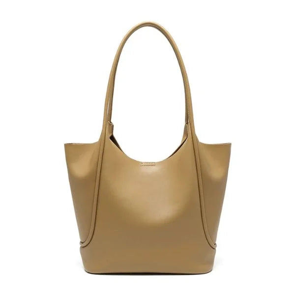 Leather Tote Elegance Khaki