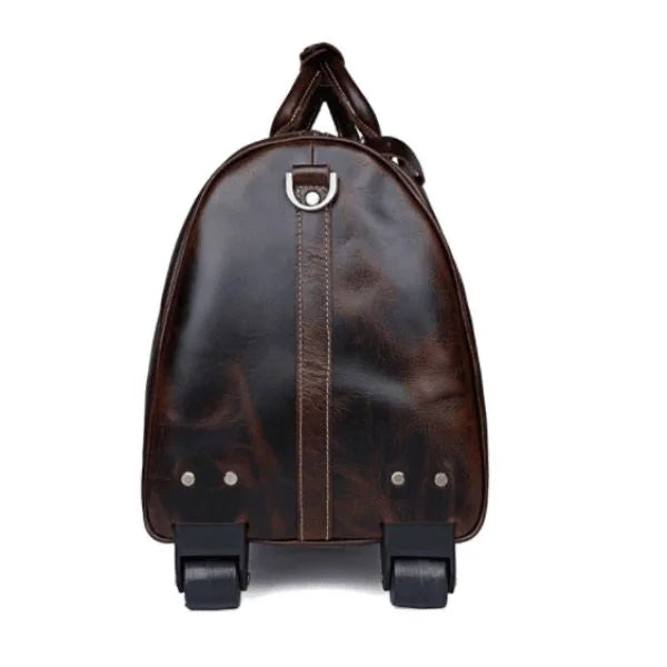 Leather Trolley Duffle Bag