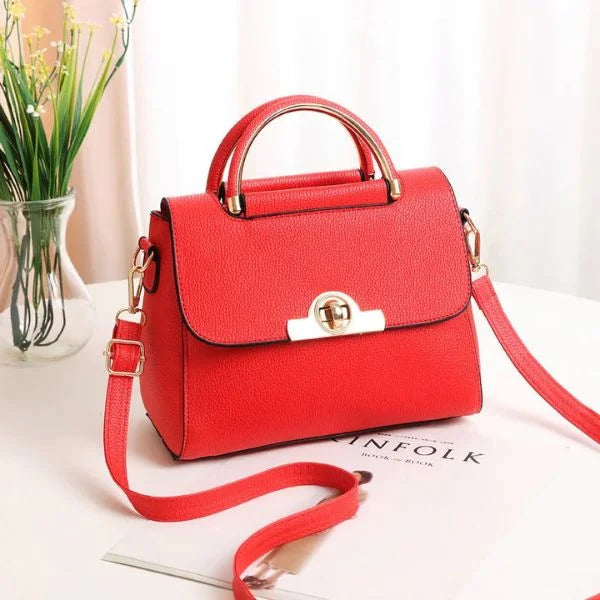 Leather Handbag Red