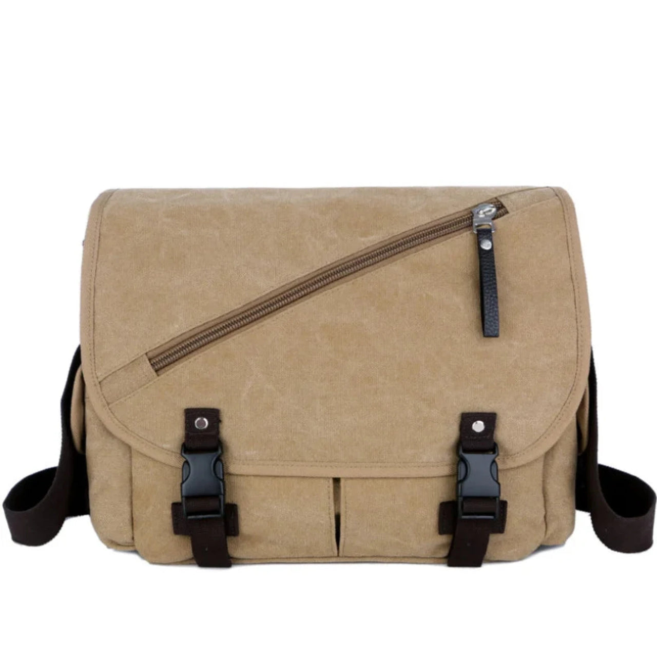 MensCanvasShoulderBagKhakhi