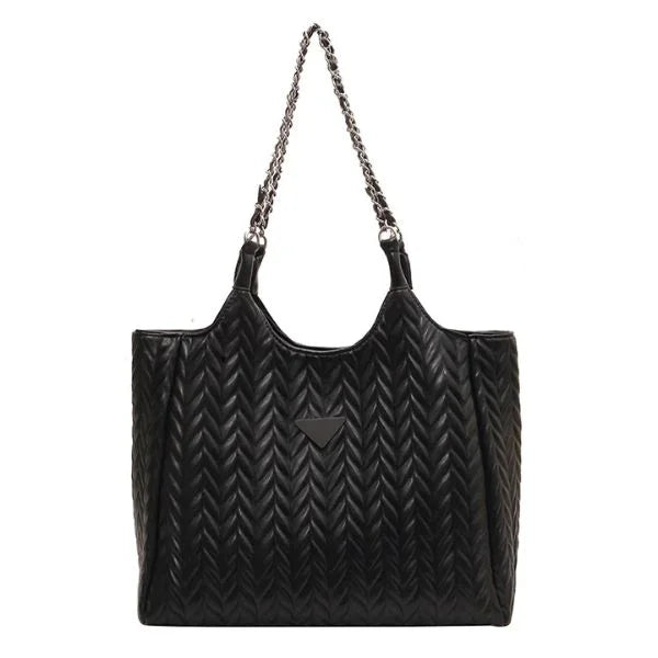 Pleated Tote Bag Black