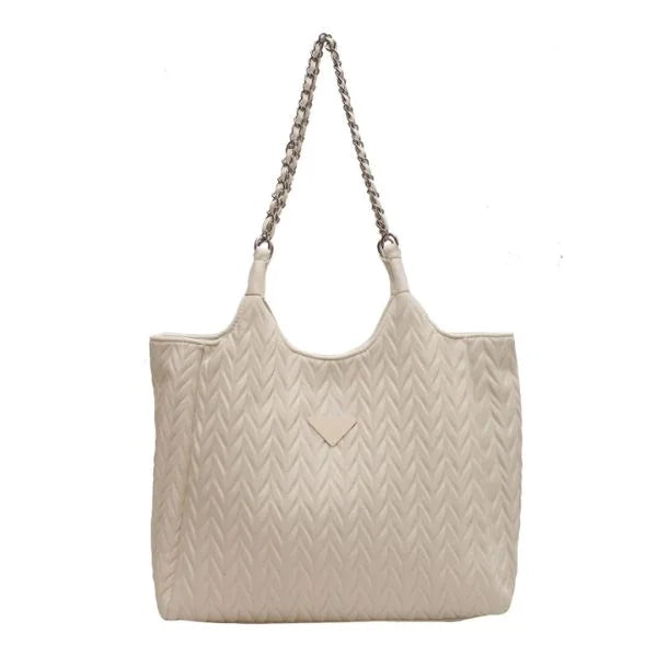 Pleated Tote Bag White