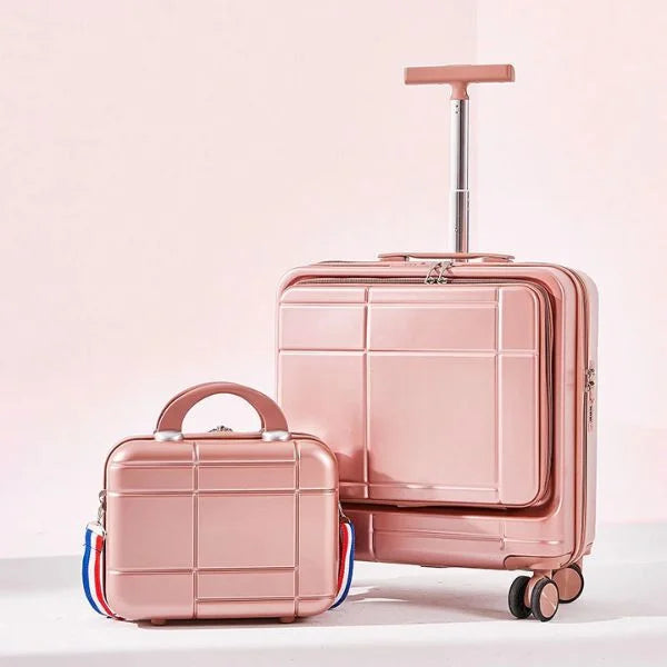 Premium Trolley Suitcase Set Pink