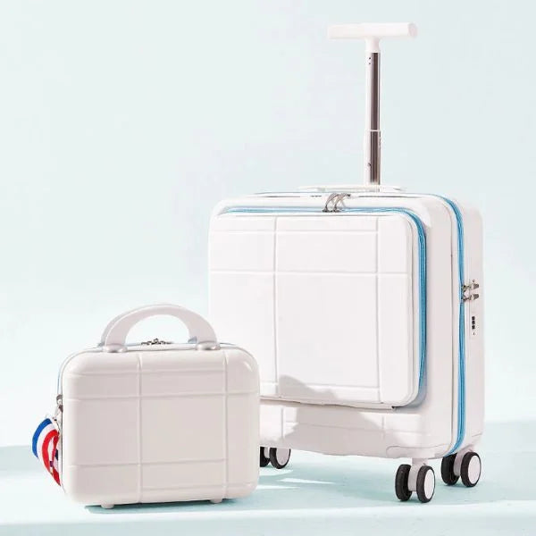 Premium Trolley Suitcase Set White