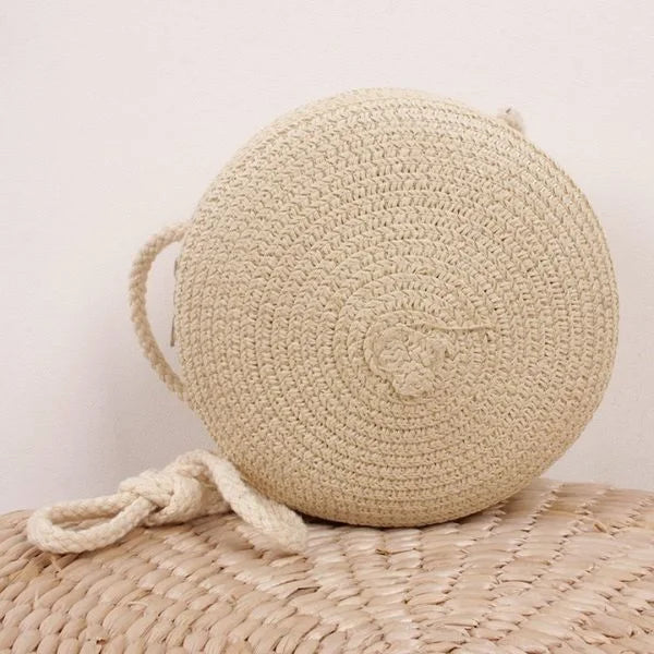 Round Beach Bag Beige