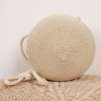 Thumbnail for Round Beach Bag Beige