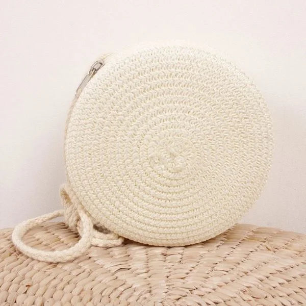 Round Beach Bag White