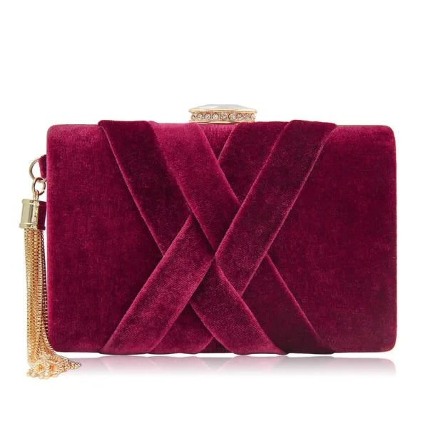 Suede Clutch Claret