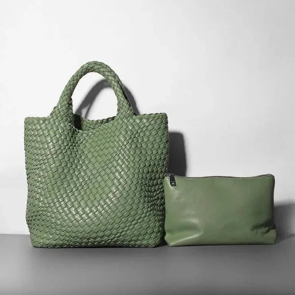 Woven Tote Bag Olive Green