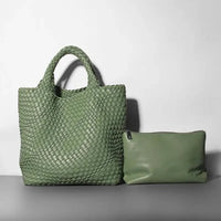 Thumbnail for Woven Tote Bag Olive Green