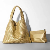 Thumbnail for Woven Tote Bag Gold