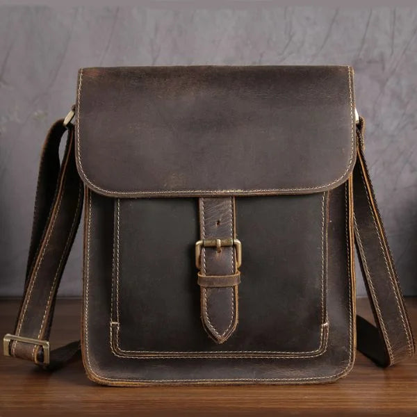 ZipperBuckleLeatherbagsbrown