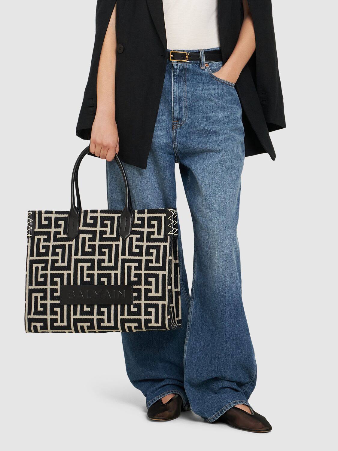 Balmain B-Army Monogram Jacquard Tote Bag Women