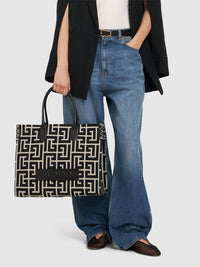 Thumbnail for Balmain B-Army Monogram Jacquard Tote Bag Women
